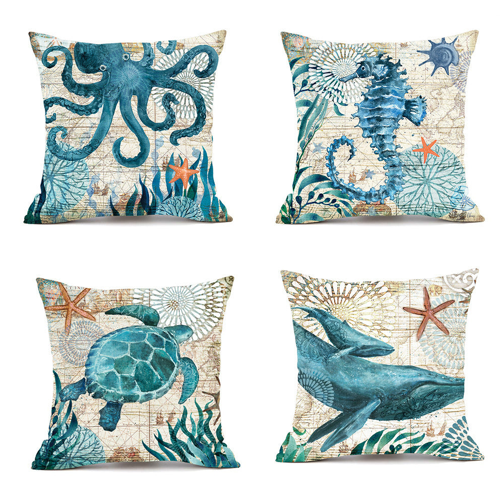 Funda de cojín con estampados marinos
