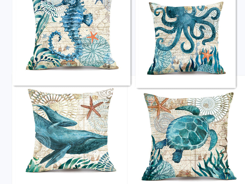 Funda de cojín con estampados marinos